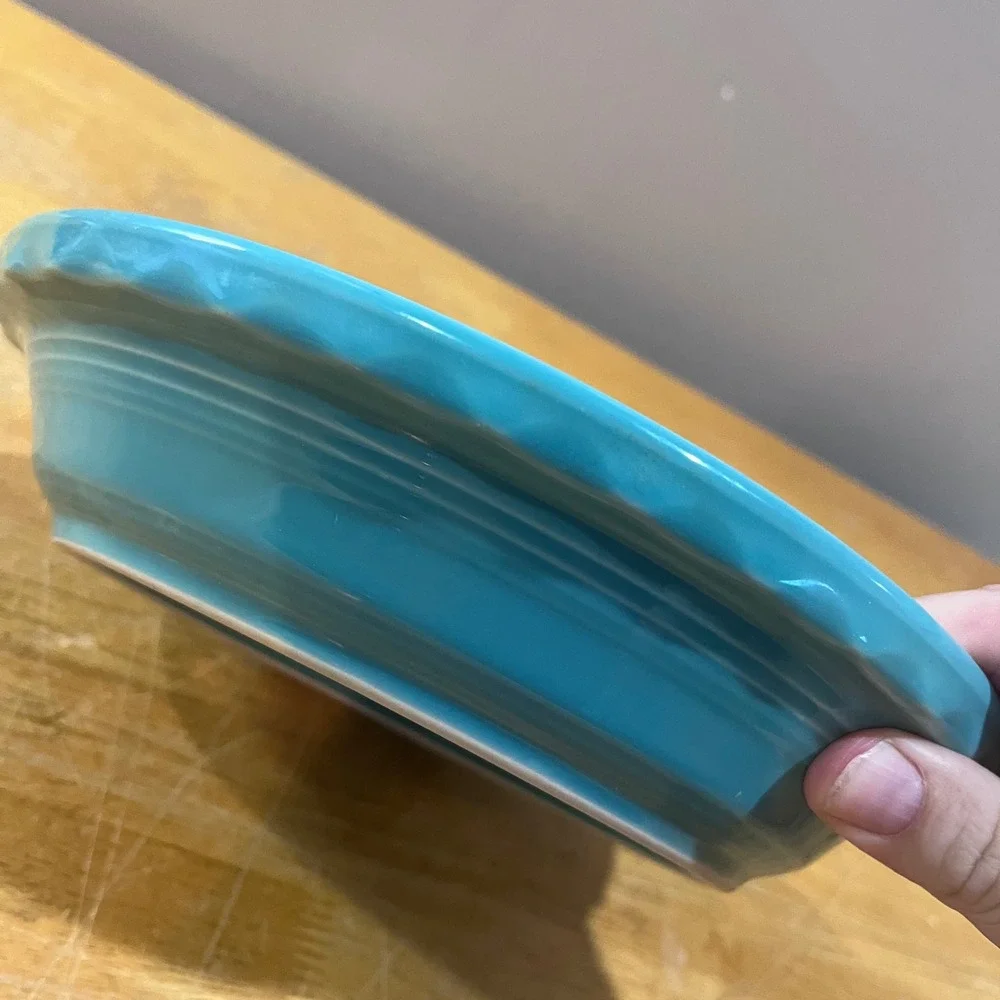 Fiesta Turquoise Deep Dish Pie Baker Scalloped 10.5